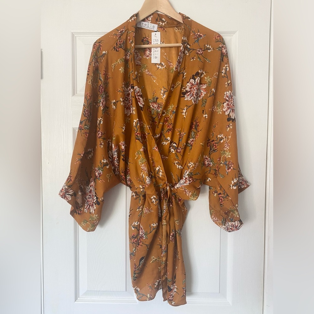 Floral Kimono Wrap robe, top, coverup